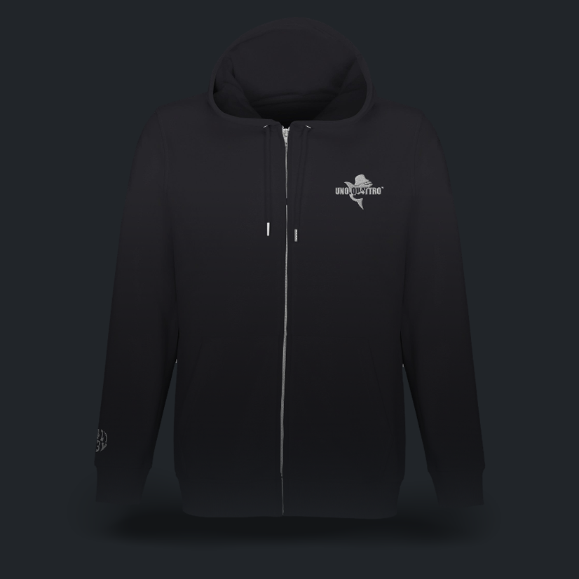 Logo ricamo UNO.QU4TTRO Felpa con zip e cappuccio