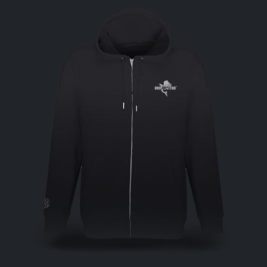 Logo ricamo UNO.QU4TTRO Felpa con zip e cappuccio