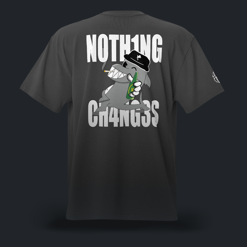 N0TH1NG CH4NGES oversize faded t-shirt blk