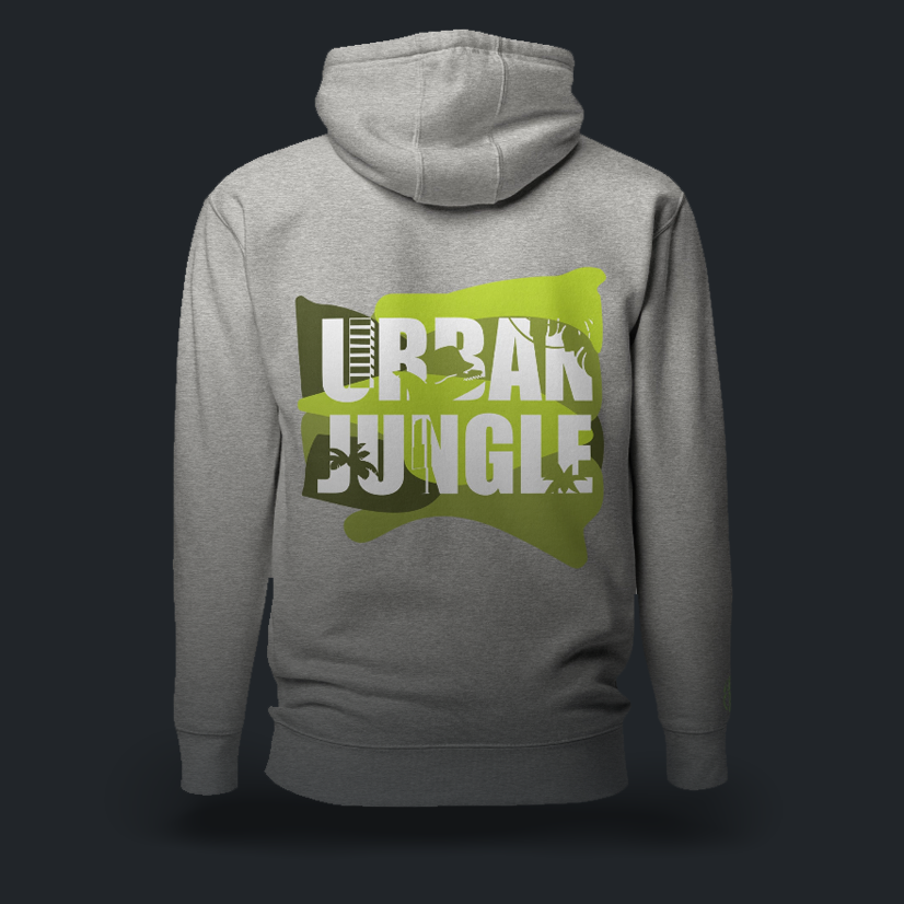 URBAN JUNGLE felpa con cappuccio (3 varianti)