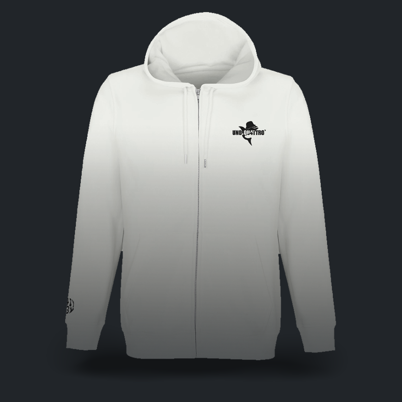 Logo ricamo UNO.QU4TTRO Felpa con zip e cappuccio