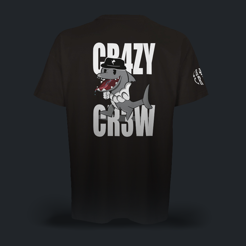 CR4ZY CR3W blk t-shirt oversize