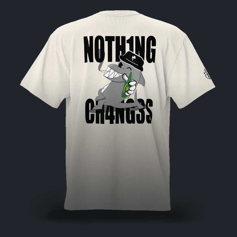 N0TH1NG CH4NG3S T-shirt oversize faded (2 varianti)